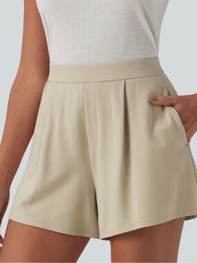 NWT Z by Zella Whisper Scuba Knit Pleated Shorts‎ Grey Moonbeam XL